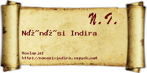 Nánási Indira névjegykártya